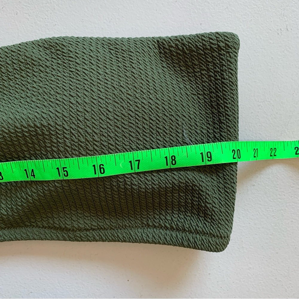 J Crew Size 2X Green Textured One Shoulder Bikini Top Swimwear NWT - Picture 15 of 17